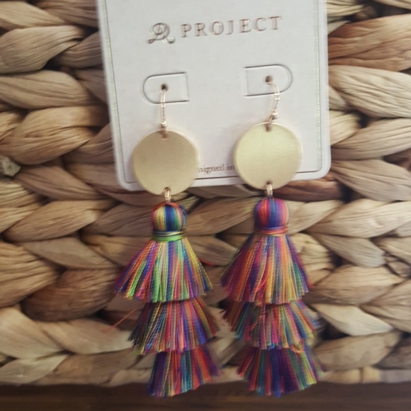 Boho Style Multi colored Tassel Earrings - Picture 5 of 5